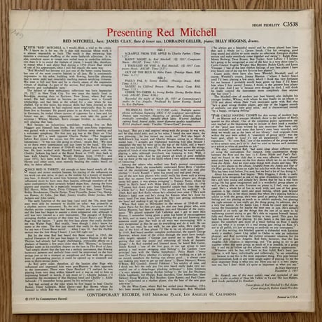 RED MITCHELL - Presenting Red Mitchell (CONTEMPORARY C3538)