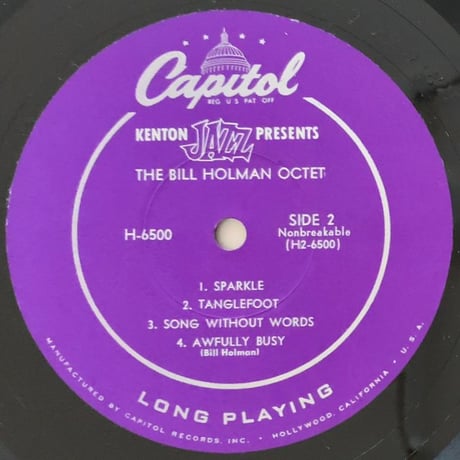 BILL HOLMAN - The Bill Holman Octet (CAPITOL H-6500)