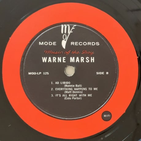 WARNE MARSH - Music for Prancing (MODE MODLP#125)