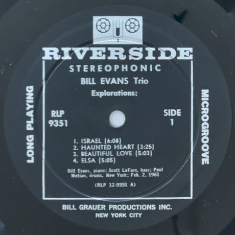 BILL EVANS - Explorations (RIVERSIDE RLP9351)