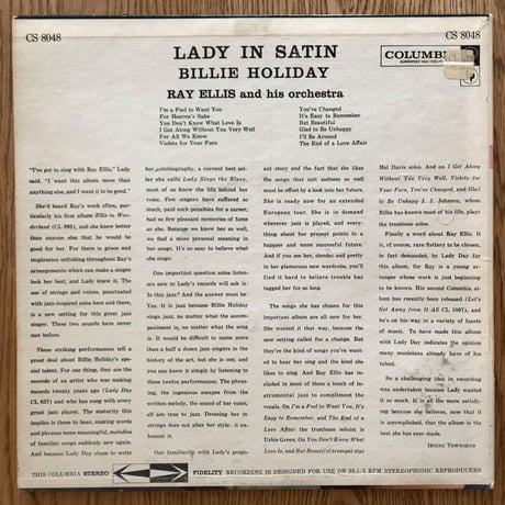 BILLIE HOLIDAY - Lady in Satin (COLUMBIA CS8048)