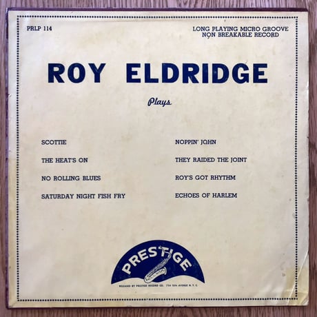 ROY ELDRIDGE - Plays (PRESTIGE PRLP114)