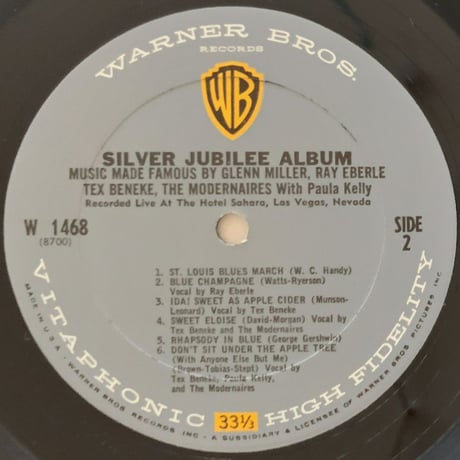 THE MODERNAIRES with PAULA KELLY, TEX BENEKE - Silver Jubilee Album Music... (WARER BROS. W1468)