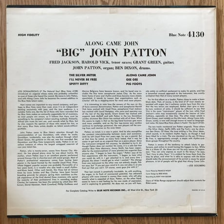 JOHN PATTON - Along Came John (BLUE NOTE BLP4130)