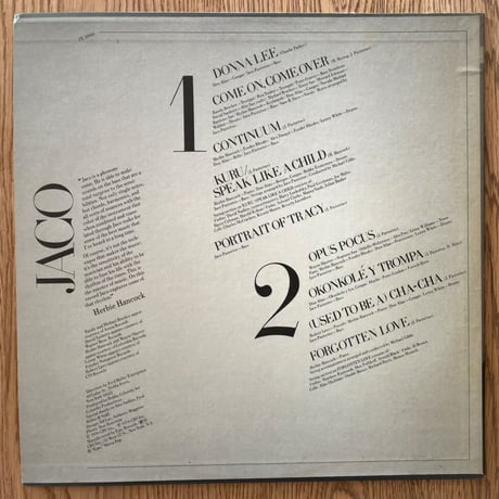 JACO PASTORIUS - Jaco Pastorius (EPIC PE33949)