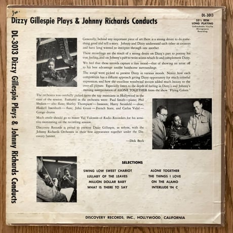 DIZZY GILLESPIE - Plays Johnny Richards Conducts (DISCOVERY DK-3013)
