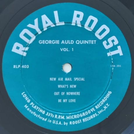 GEORGIE AULD - Georgie Auld Quintet Vol.1 (ROYAL ROOST RLP403)