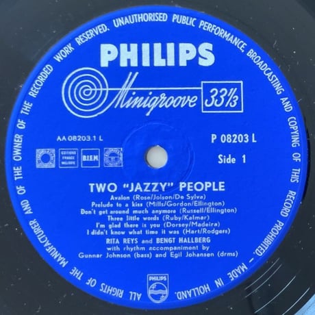 RITA REYS - Two "Jazzy" People (PHILIPS P08203L)