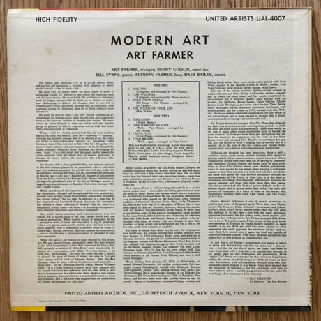 ART FARMER - Modern Art (UNITED ARTISTS UAL4007)