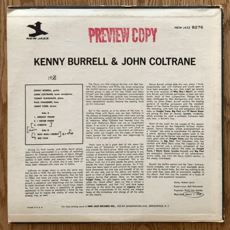 KENNY BURRELL & JOHN COLTRANE (NEW JAZZ NJLP8276)