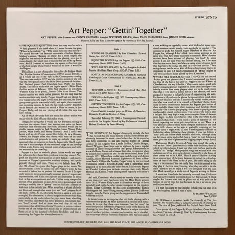 ART PEPPER - Getting' Together (CONTEMPORARY S7573)