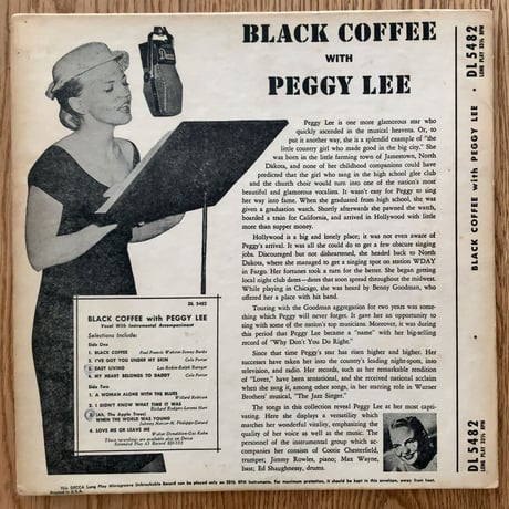PEGGY LEE - Black Coffee (DECCA DL5482)