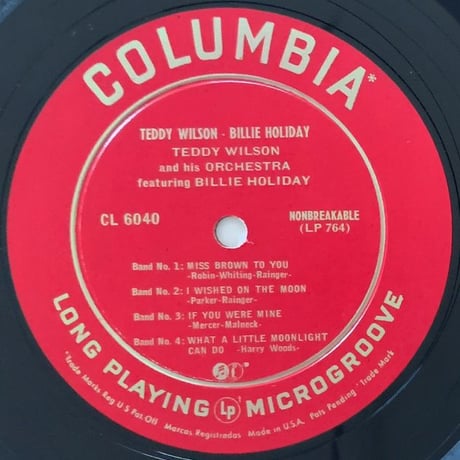 TEDDY WILSON & BILLIE HOLIDAY - Teddy Wilson & His Orchestra feat. Billie Holiday (COLUMBIA CL6040)