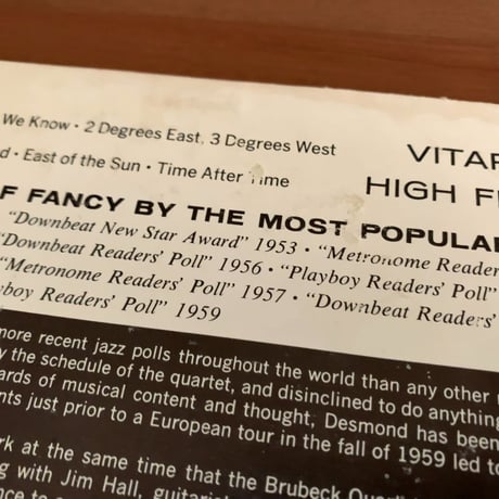 PAUL DESMOND - "First Place Again" Playboy (WARNER BROS. W1356) Promo