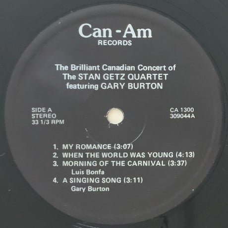 STAN GETZ - The "Brilliant" Canadian Concert (CAN-AM CA1300)