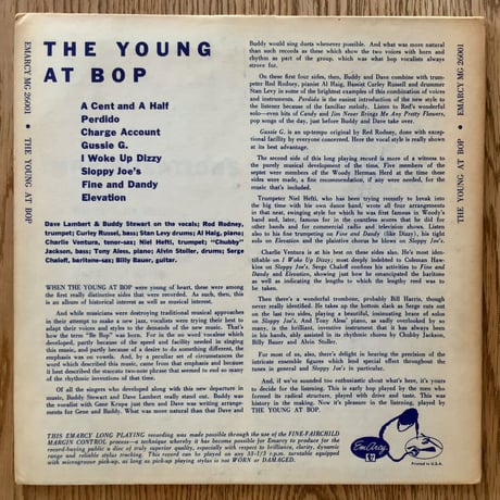 RED RODNEY, AL HAIG / CHARLIE VENTURA - Young At Bop (EMARCY MG26001)