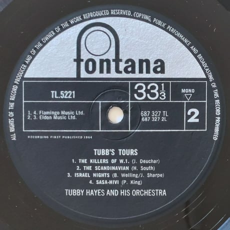 TUBBY HAYES - Tunbbs' Tours (FONTANA TL5221)