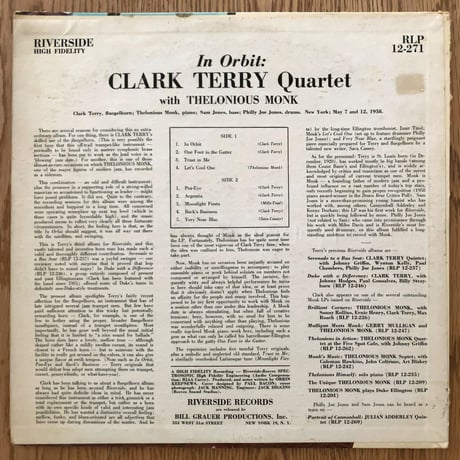 CLARK TERRY with THELONIOUS MONK - in Orbit (RIVERSIDE RLP12-271)