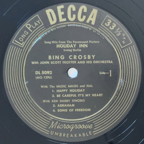 BING CROSBY & FRED ASTAIRE - Holiday Inn (DECCA DL5092)