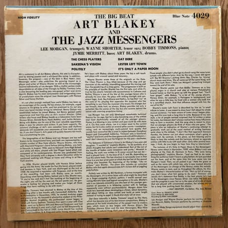 ART BLAKEY & THE JAZZ MESSENGERS - The Big Beat (BLUE NOTE BLP4029)