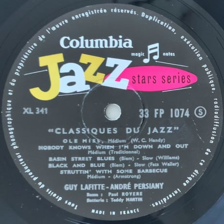 GUY LAFITTE & ANDRE PERSIANY - Les Classiques du Jazz (COLUMBIA FP1074)