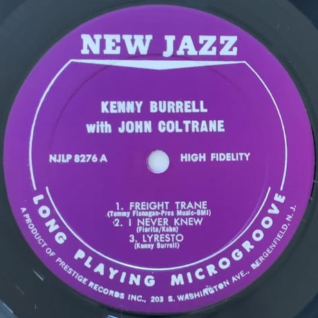 KENNY BURRELL & JOHN COLTRANE (NEW JAZZ NJLP8276)