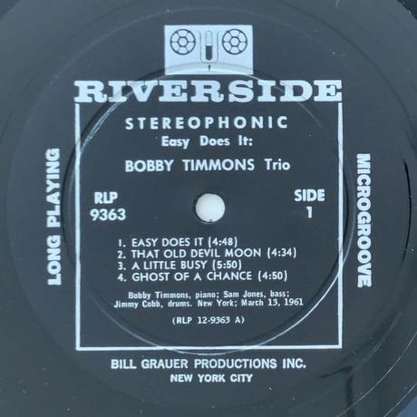 BOBBY TIMMONS - Easy Does It (RIVERSIDE RLP9363)