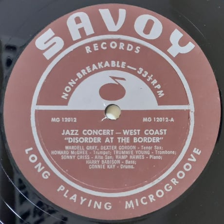 WARDELL GRAY - Jazz Concert West Coast (SAVOY MG12012) Re