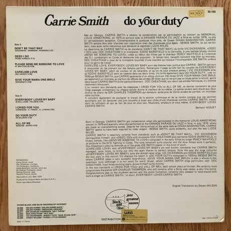 CARRIE SMITH - Do Your Duty (BLACK AND BLUE 33.103)