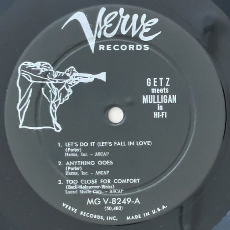 STAN GETZ - Getz Meets Mulligan in Hi-Fi (VERVE MGV-8249)