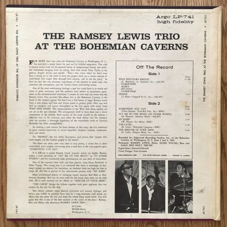 RAMSEY LEWIS - at The Bohemian Caverns (ARGO LPS-741)