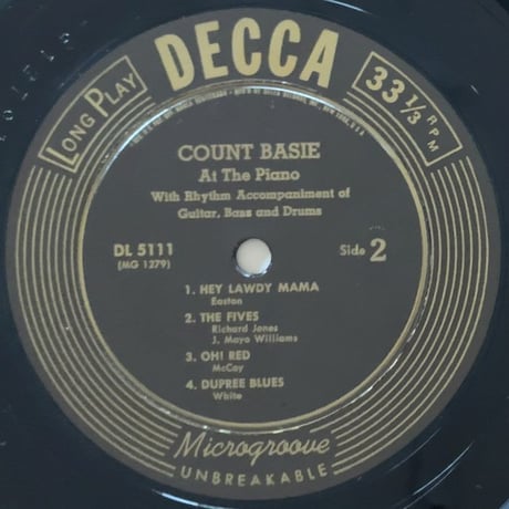 COUNT BASIE - at The Piano (DECCA DL5111)