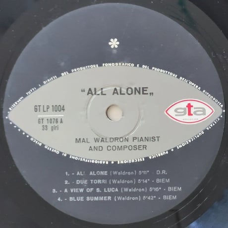 MAL WALDRON - All Alone (GTA GTLP1004)