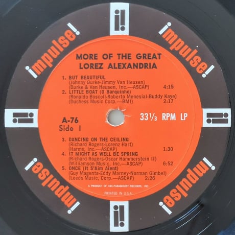 LOREZ ALEXANDRIA - More Of The Great Lorez Alexandria (impulse! A-76)