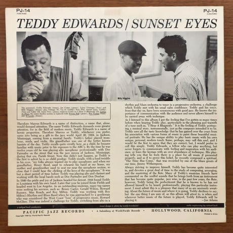 TEDDY EDWARDS - Sunset Eyes (PACIFIC JAZZ PJ-14)