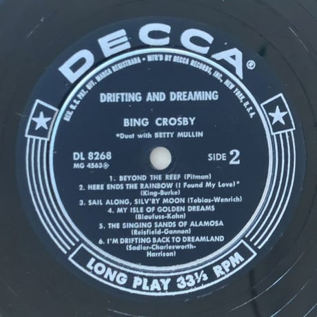 BING CROSBY - Drifting and Dreaming (DECCA DL8268)