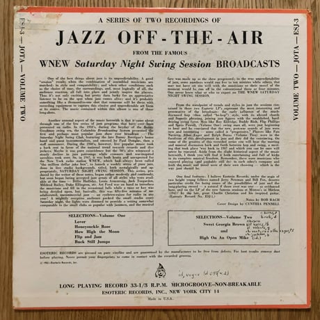FATS NAVARRO, ALLEN EAGER, BILL HARRIS - Jazz Off The Air Vol.2 (ESOTERIC ESJ-3)