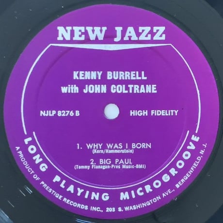 KENNY BURRELL & JOHN COLTRANE (NEW JAZZ NJLP8276)