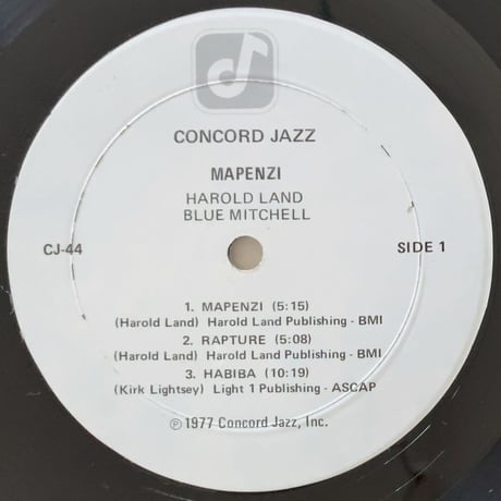 HAROLD LAND & BLUE MITCHELL - Mapenzi (CONCORD CJ-44)