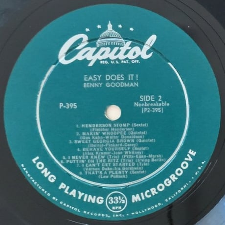 BENNY GOODMAN - Session for Six (CAPITOL P-395)