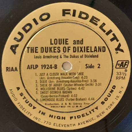 LOUIS ARMSTRONG - Louis and The Dukes of Dixieland (AUDIO FIDELITY AFLP1924)