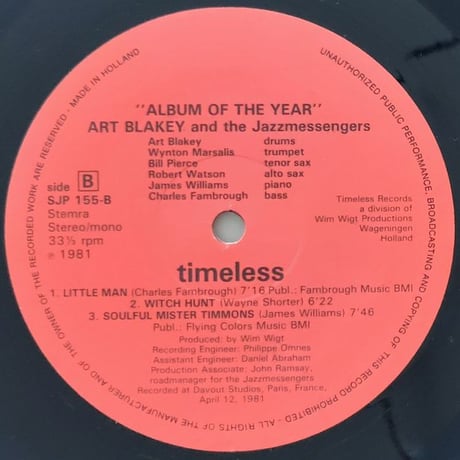 ART BLAKEY - Album of The Year (TIMELESS SJP155)