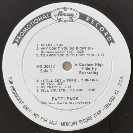 PATTI PAGE - Three Little Words (MERCURY MG20417)