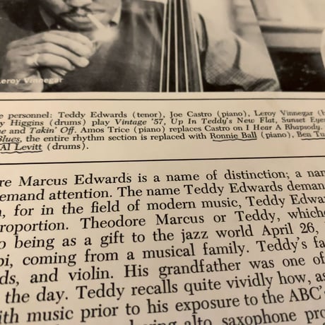 TEDDY EDWARDS - Sunset Eyes (PACIFIC JAZZ PJ-14)
