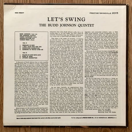 BUDD JOHNSON - Let's Swing! (SWINGVILLE SVLP2015)