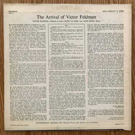 VICTOR FELDMAN - The Arrival of (CONTEMPORARY C3549)