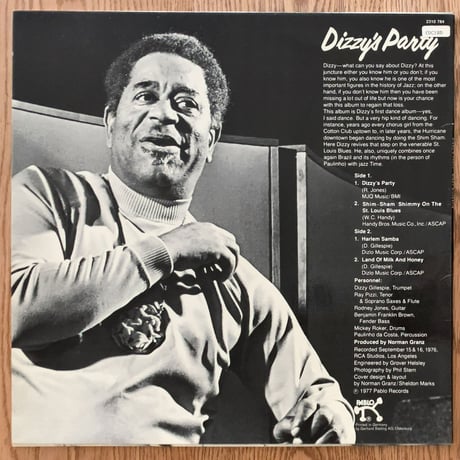 DIZZY GILLESPIE - Dizzy's Party (PABLO 2310 784)
