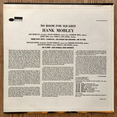 HANK MOBLEY - No Room For Squares (BLUE NOTE BST84149) Liberty