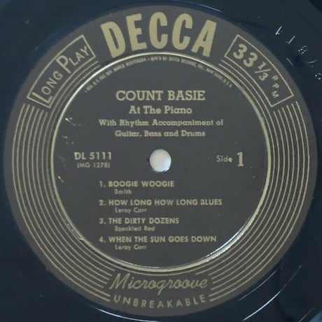 COUNT BASIE - at The Piano (DECCA DL5111)