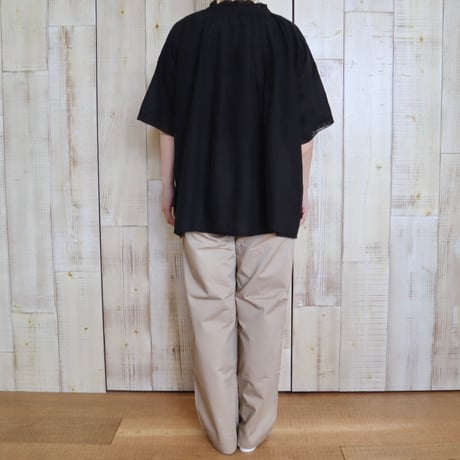 le vent souffle スーピマ×リネンチノクロスセミワイドパンツ